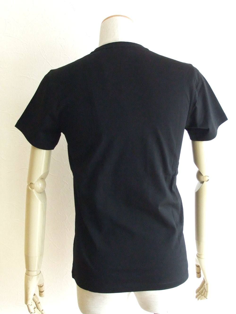 モノグラムモチーフ VーNECK コットン Tシャツ ( BLACK )