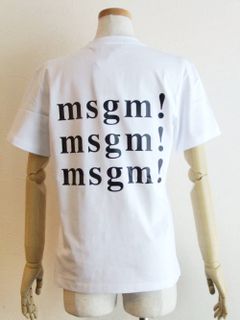 《LADIES》 バック ロゴプリント コットン T-シャツ (ホワイト)  2841MDM225
