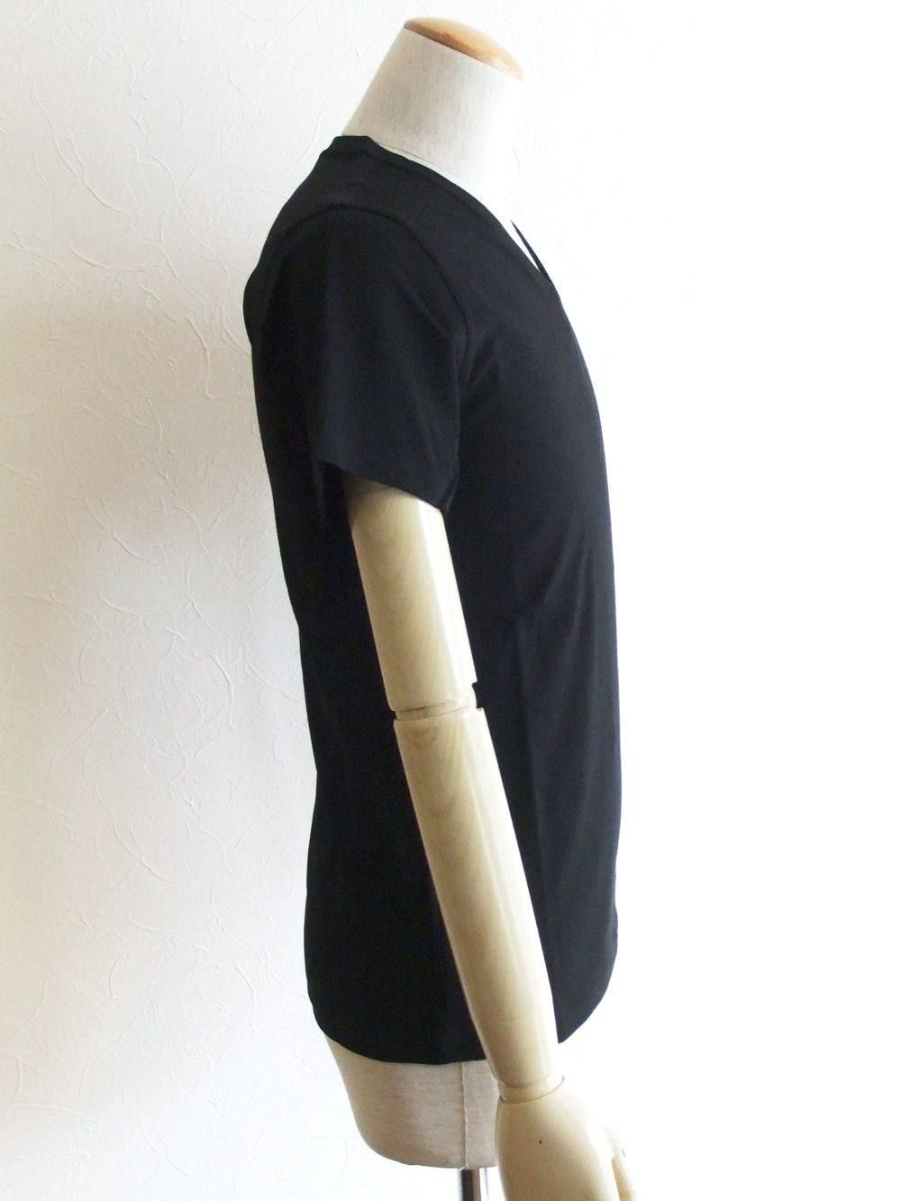 モノグラムモチーフ VーNECK コットン Tシャツ ( BLACK )