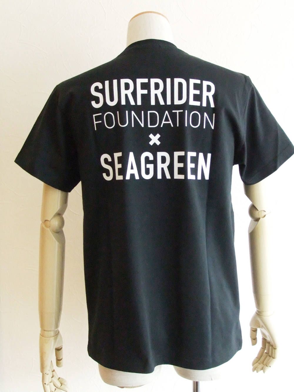 Seagreen × SURFRIDER コラボ T-シャツ ( ブラック )  MSG20S8158