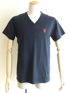 モノグラムモチーフ VーNECK コットン Tシャツ ( NAVY )