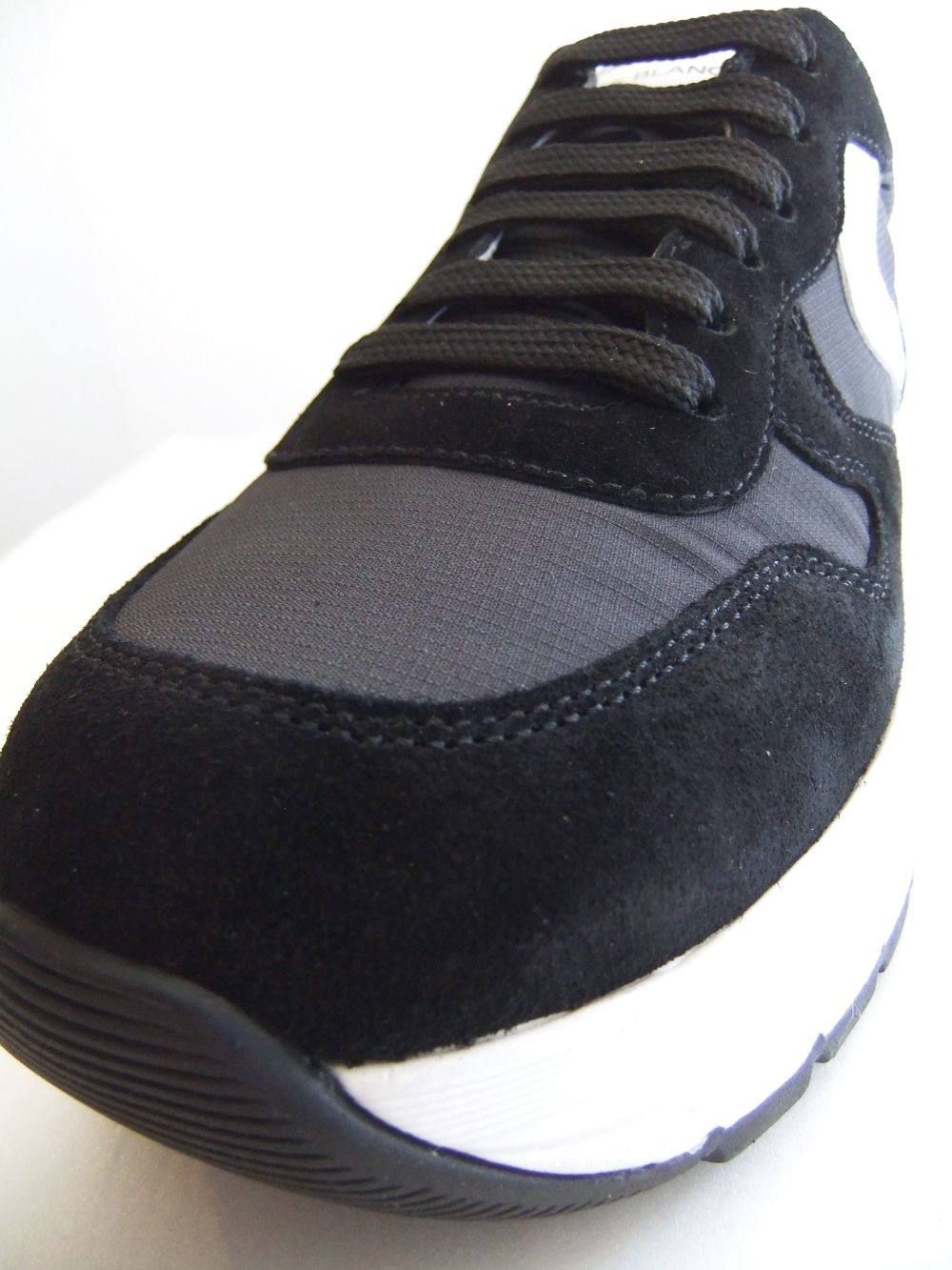 〈LADIES〉 MARAN POWER  ナイロン×レザー  スニーカー (ブラック×ホワイト)   1A16