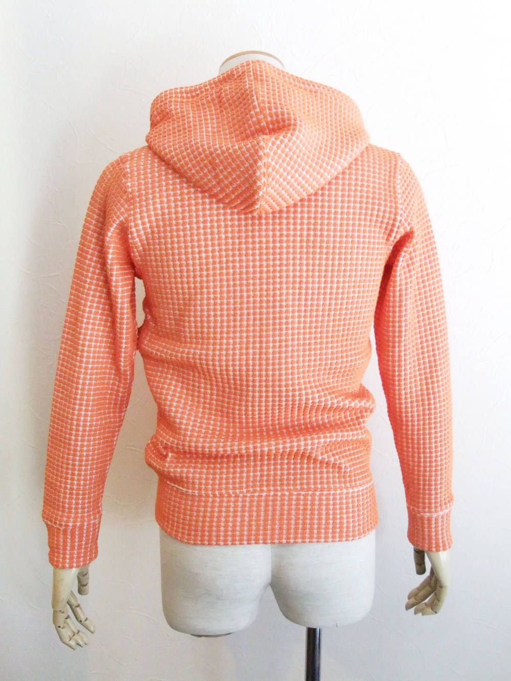 CAVIANA   コットンワッフル ダブルジップパーカー ( ORANGE )