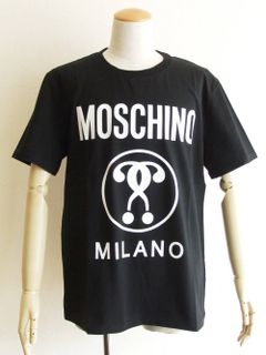 MOSCHINO  ダブル クエスチョンマーク コットン Tシャツ (BLACK)