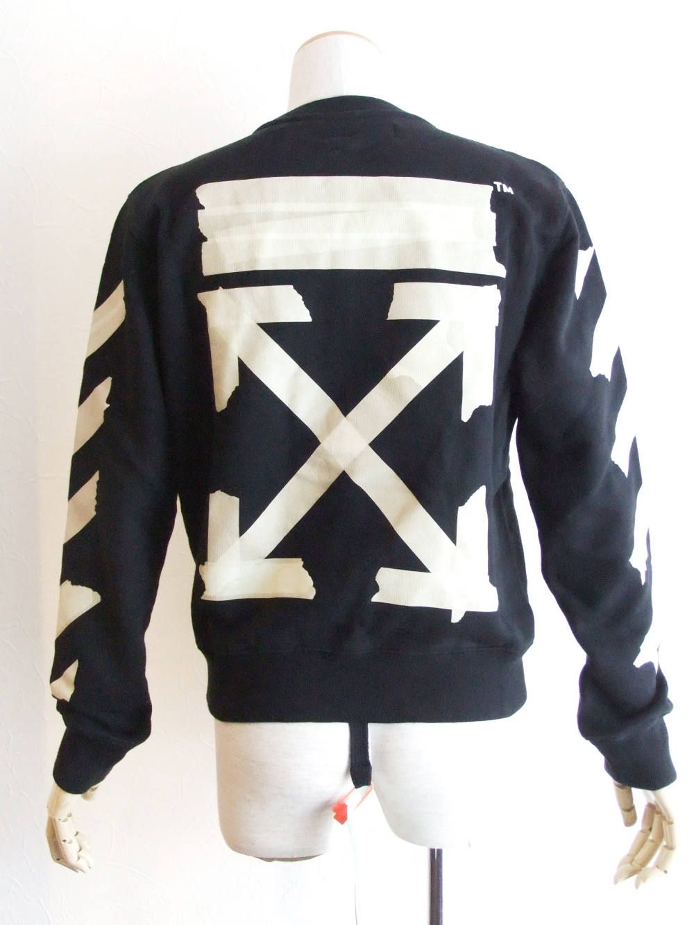 TAPE ARROWS SLIM CREWNECKH  テープロゴ スウェット ( BLACK ) BA025R20E3