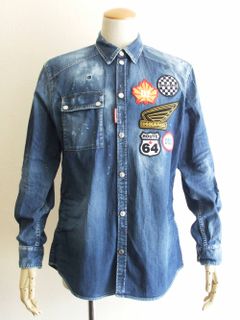 クラッシュ ウエスタン ワッペン付きデニムシャツ   WESTERN SHIRT   S74AM1027