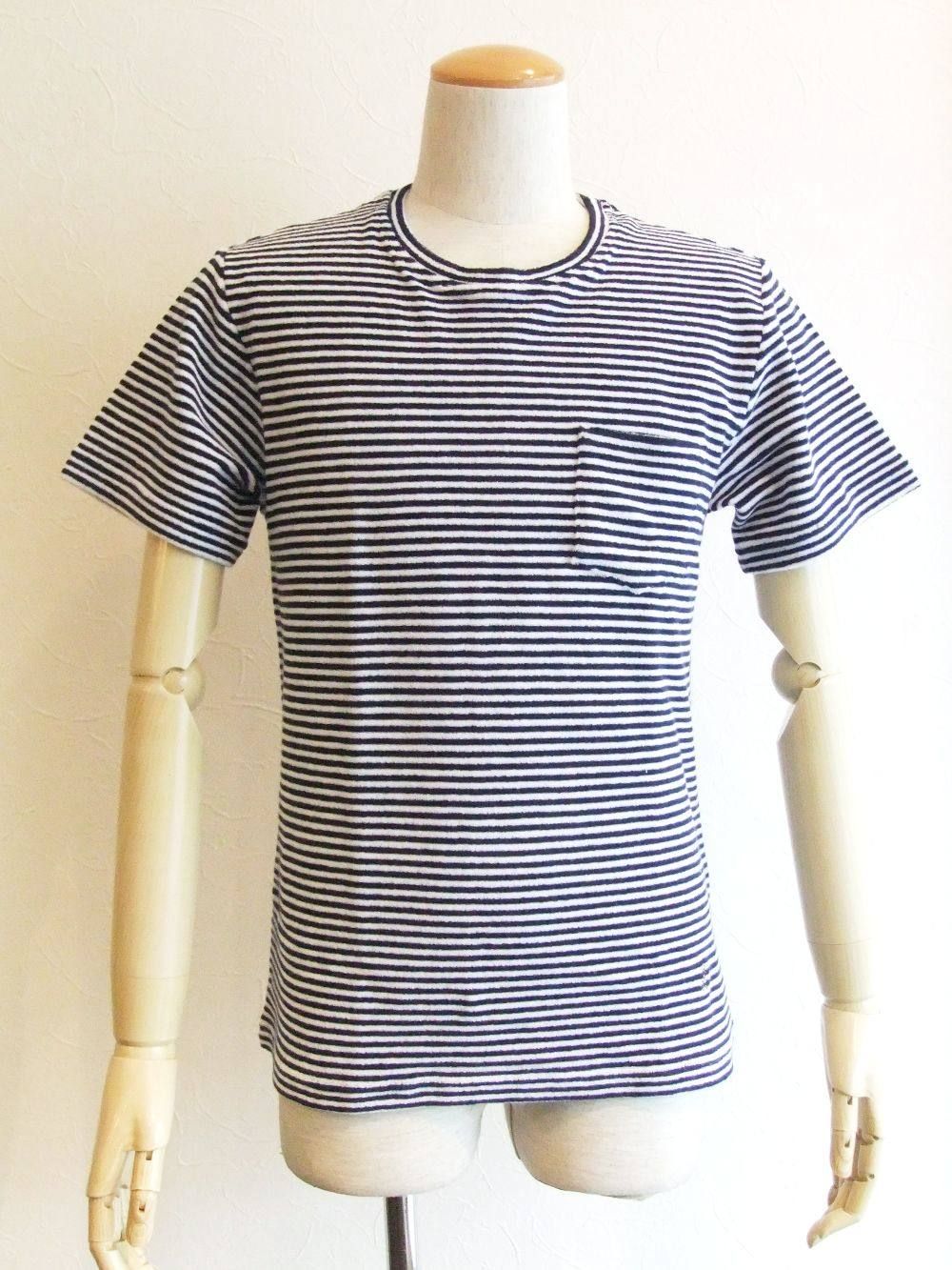 クルーネック 半袖パイルTシャツ ( ボーダー )   TS/TC442-501501