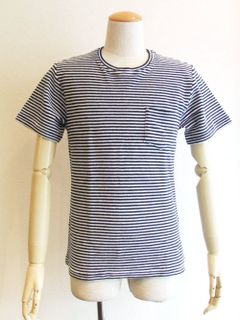 クルーネック 半袖パイルTシャツ ( ボーダー )   TS/TC442-501501