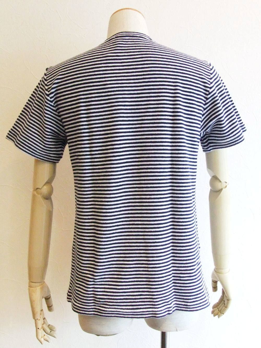 クルーネック 半袖パイルTシャツ ( ボーダー )   TS/TC442-501501