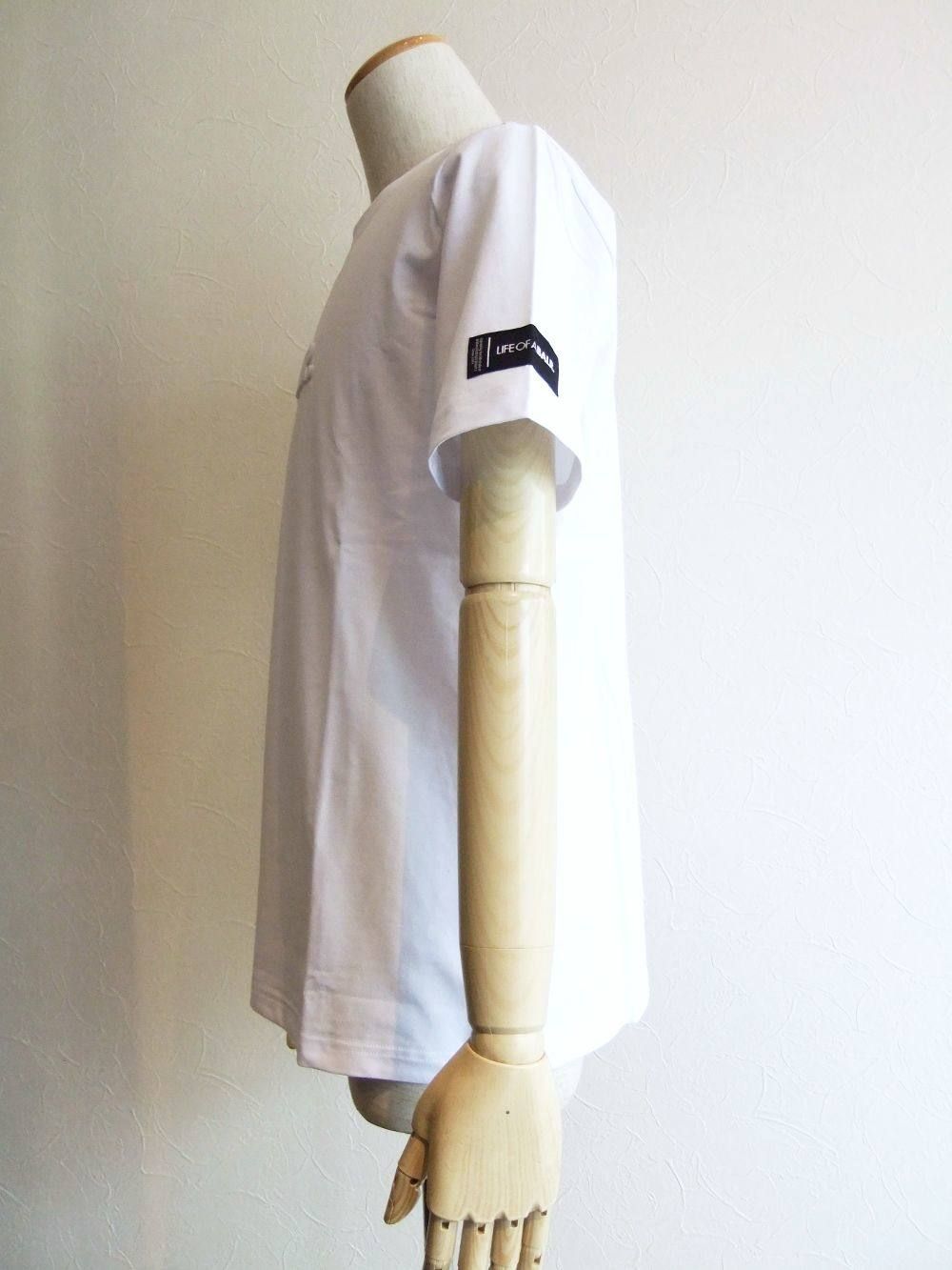 EMBOSSED STRAIGHT T-SHIRT ( ホワイト ) ロゴ T-SHIRT