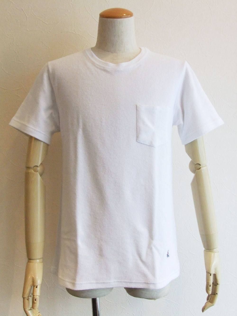 クルーネック 半袖パイルTシャツ ( ホワイト )   TS/TC442-501501