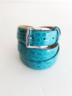 アリゲーター ALLIGATOR LEATHER BELT ( ターコイズブルー )