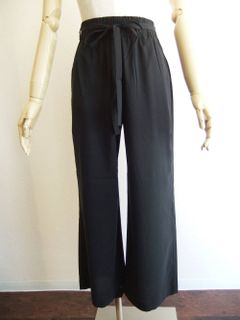 シルク ストレッチ イージーパンツ (ブラック)  BB02-304