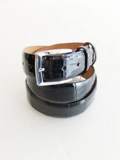 クロコダイル CROCODILE LEATHER BELT ( ブラック )