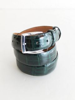 クロコダイル CROCODILE LEATHER BELT ( グリーン )