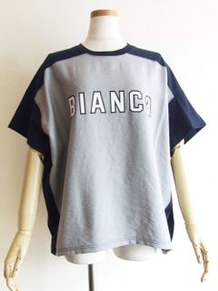 布帛切替え ロゴ入り Tシャツ  BB03-938  (ネイビー)