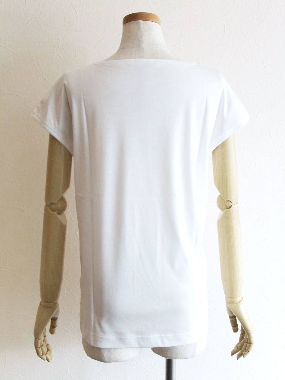 フレンチスリーブ コットン Tシャツ  (ホワイト)