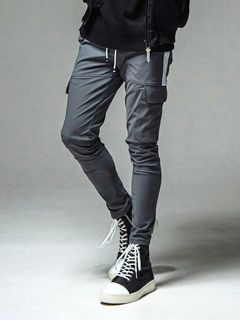 HV NYLON DARRELL CARGO PT  ナイロン カーゴパンツ (グレー × ホワイト)