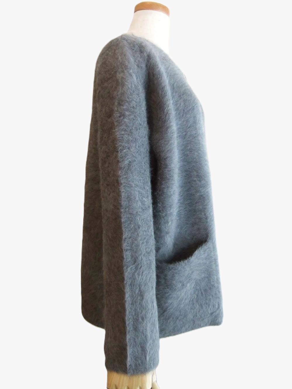 フォックス × カシミヤ 接結 ニット コート ジャケット   A152047M