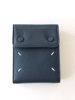 MAISON MARGIELA   レザー スナップボタン カードホルダー  (ブルー)