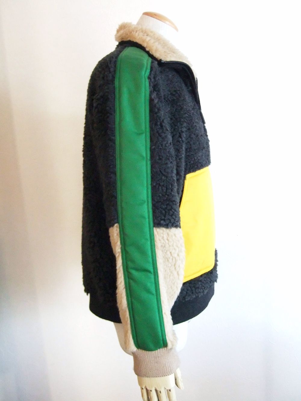 RAIN TEDDY PATCH JACKET   ボアフリース スタンドカラー   S71GU0541