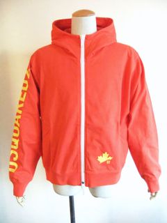 D2 LEAF HOODIE ロゴ スウェットZIPパーカー ( オレンジ )   S74HG0119