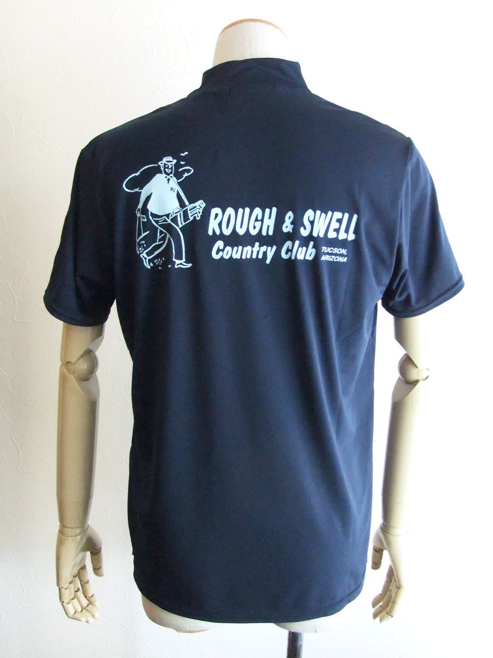 rough & swell モックネック 半袖ポロシャツ rough & swell - SANDWICH GOLF MOCK (ホワイト) モックネック