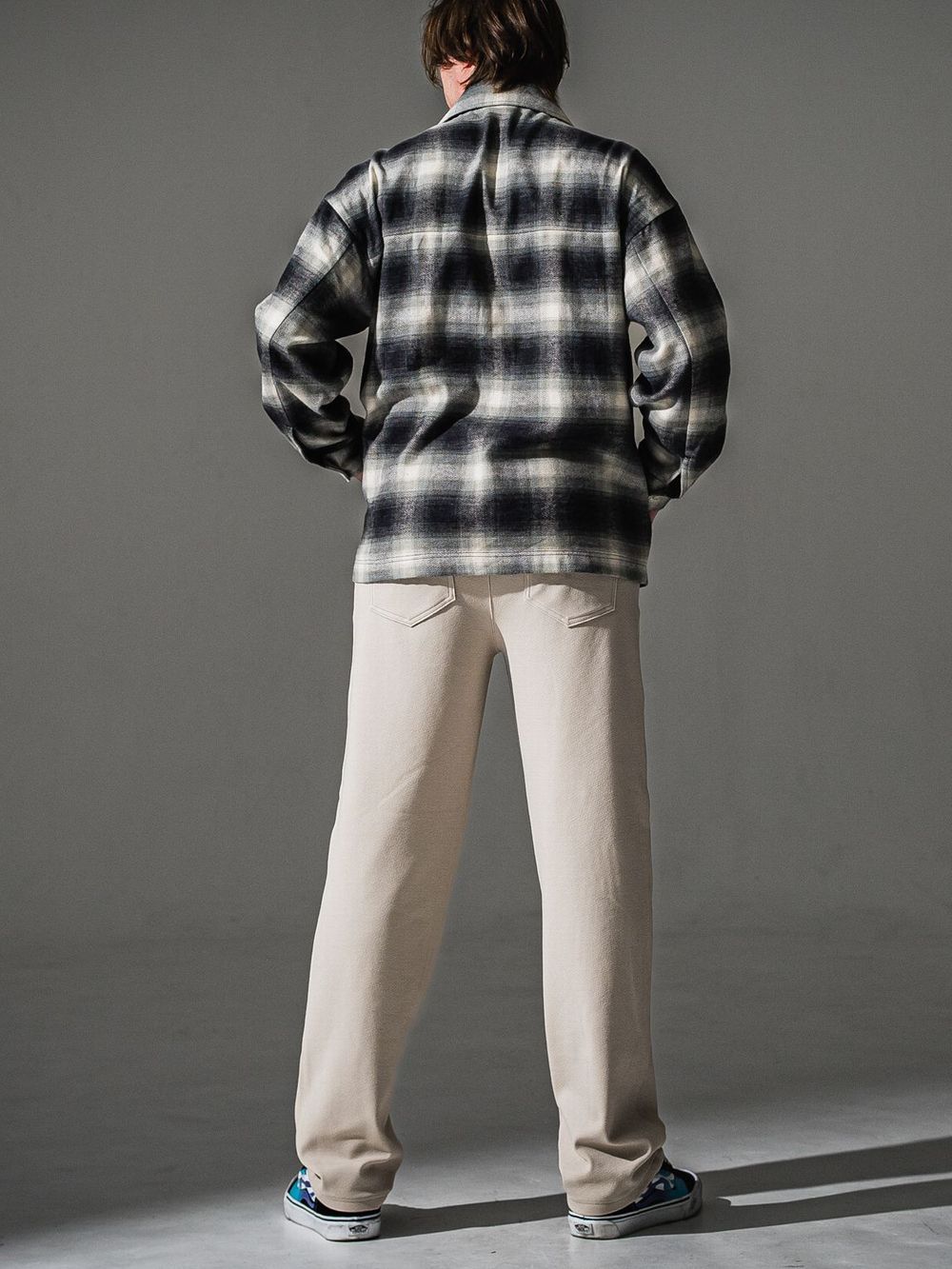 FLANNEL CHECK JK   オンブレチェック ヘリンボーン ネルジャケット （ブラック）