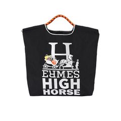 【MICALLE MICALLE Account】 HOMMAGE HORSE TOTE BAG  (ブラック) オマージュ トートバッグ  MAB107GDE