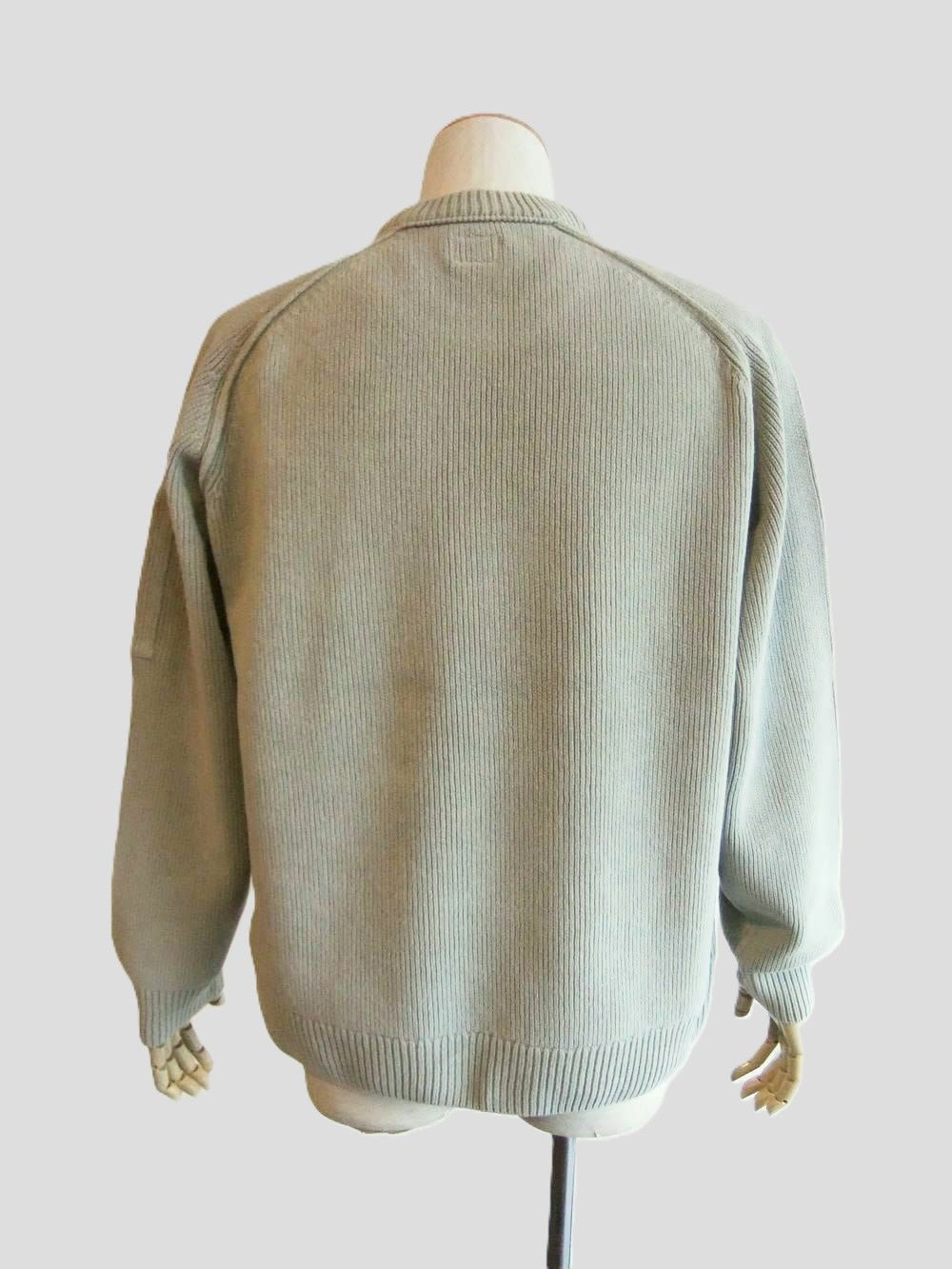 CHENILLE COTTON CREWNECK LENS SWEATER (グレー)   コットン クルーネックニット