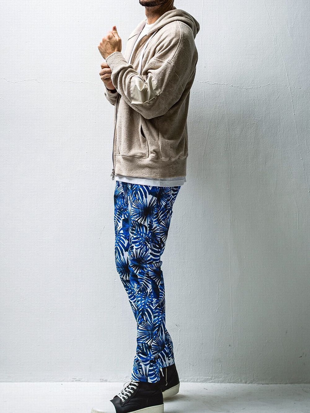 WEST pile zip loose hoodie  (ベージュ)  ジップアップパイルパーカー