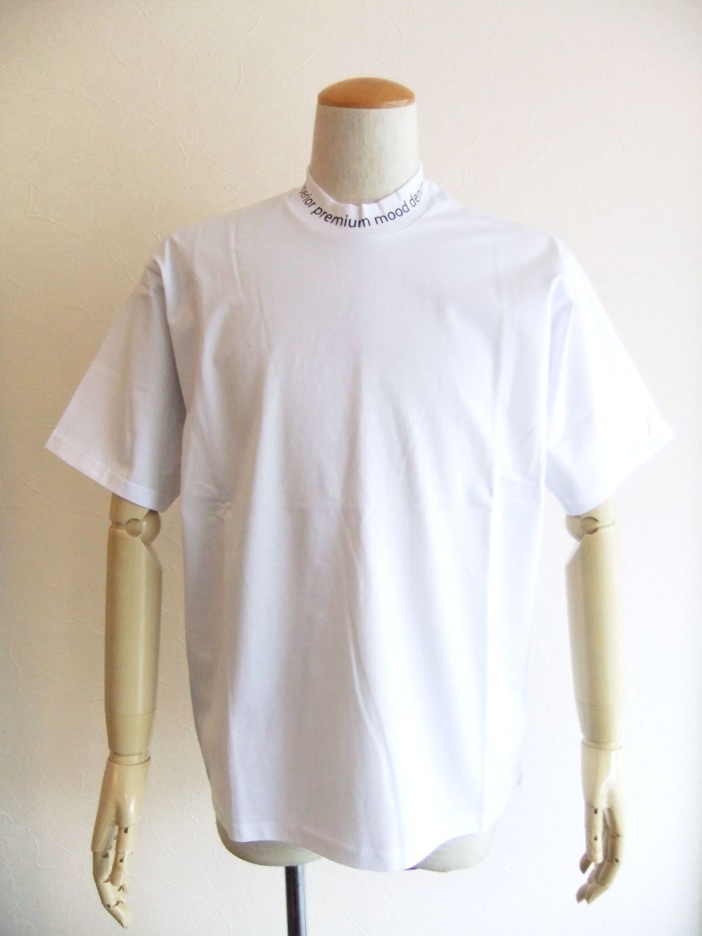 CORFU   (ホワイト）  モックネック 半袖 Tシャツ