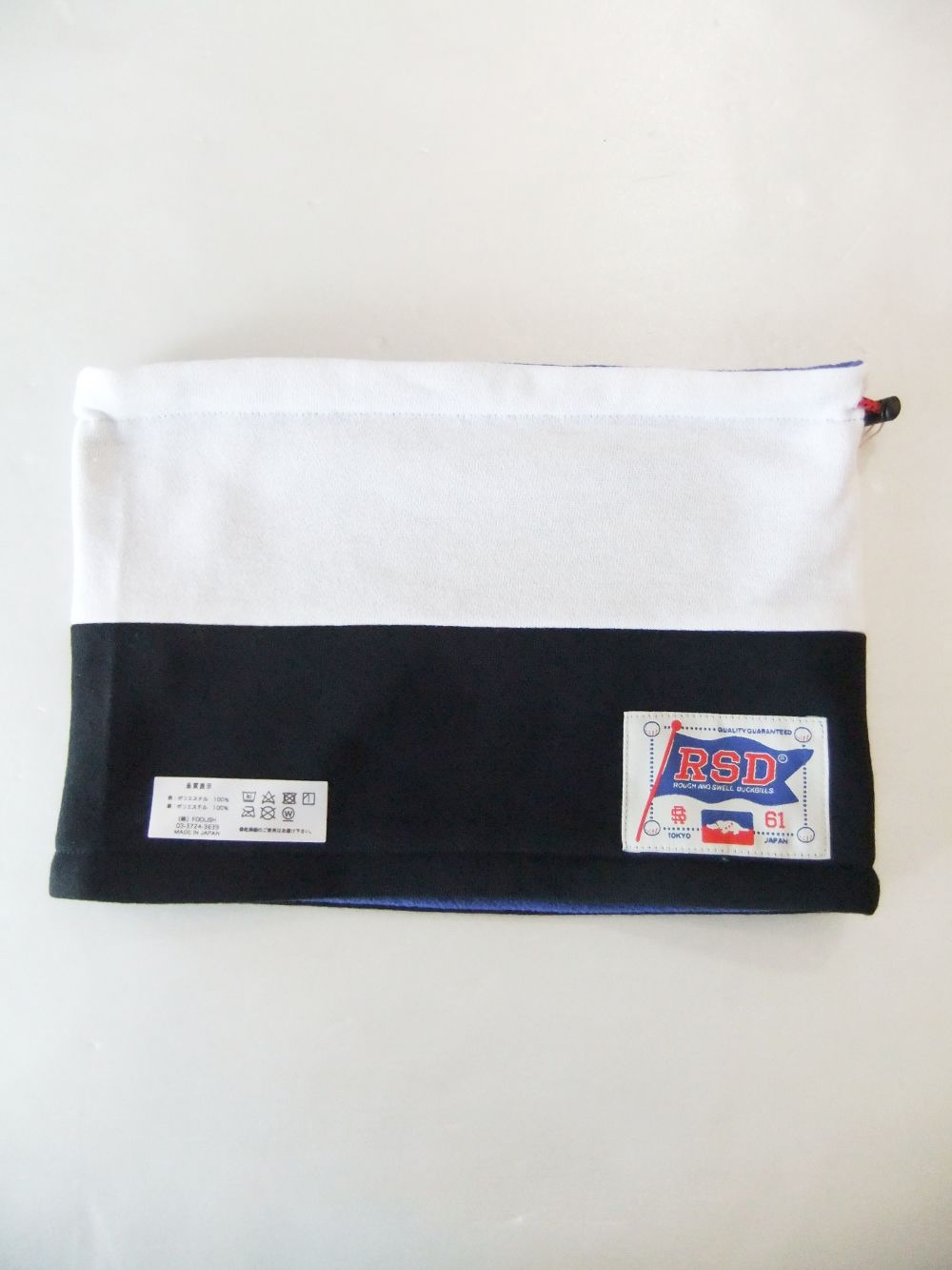 ANDY  NECK WARMER ( ホワイト×ネイビー )  フリース/スウェット ネックウォーマー