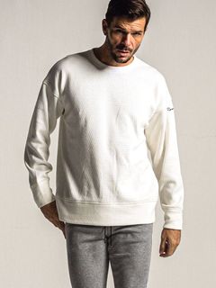 VELOURS FLEECE THERMAL TRAINER (ホワイト)  サーマルルーズトレーナー