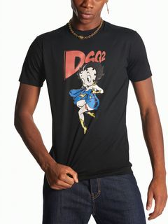 BETTY BOOP COOL FIT T-SHIRT  (ブラック)   ロゴプリント オーバーサイズ Tシャツ  S74GD1269