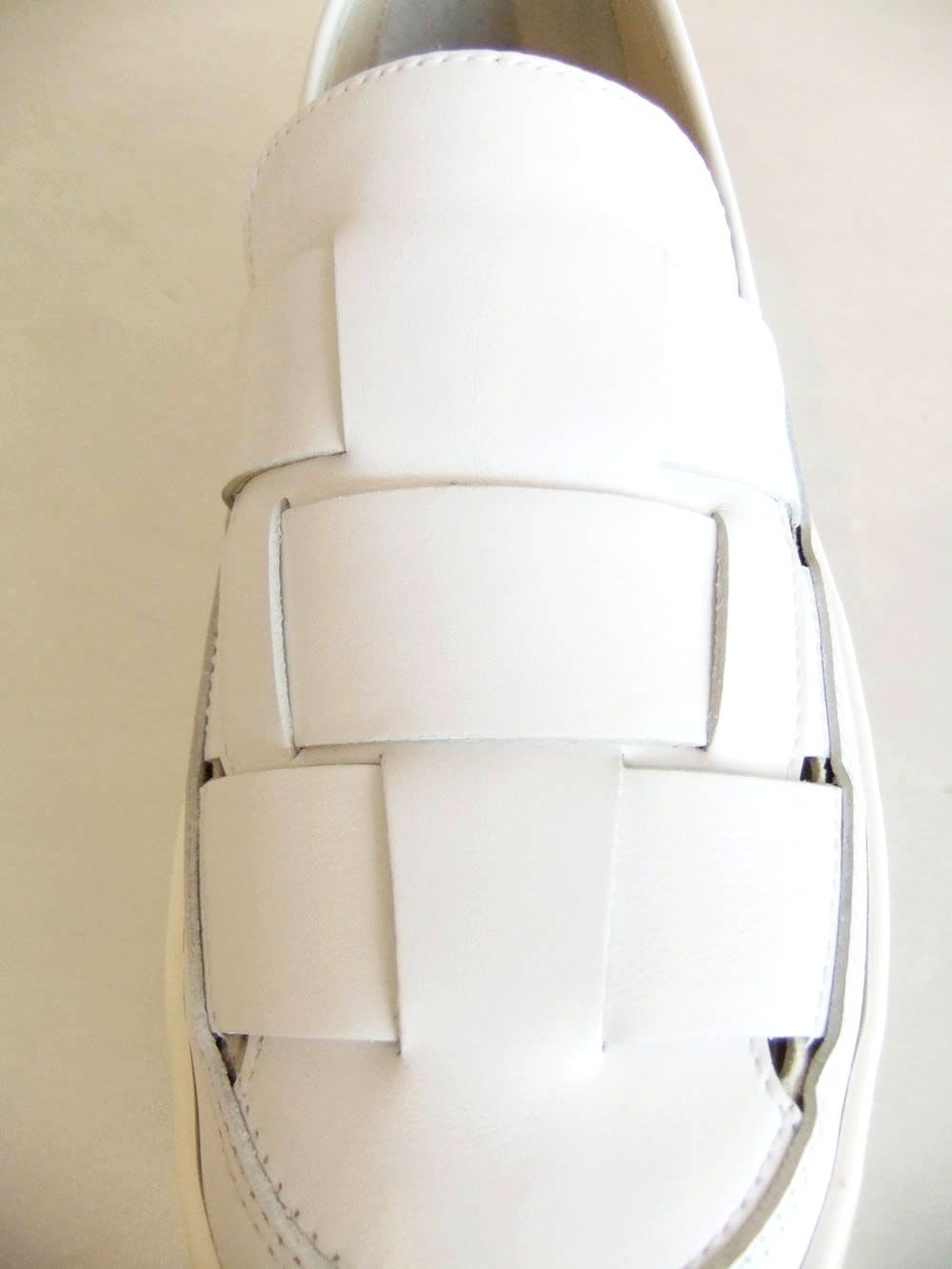 LAYTON SPIDY MOK   (ホワイト)  レザー メッシュ スリッポン