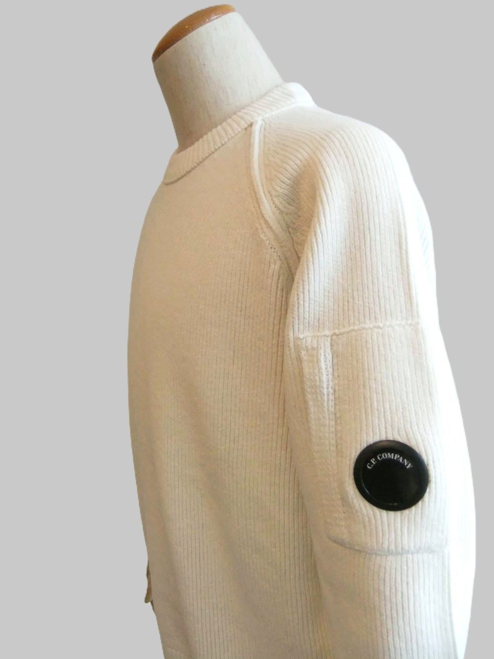 CHENILLE COTTON CREWNECK LENS SWEATER (ホワイト)   コットン クルーネックニット