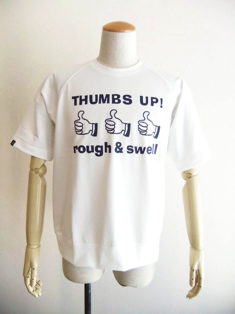 THUMBS UP SWEAT  (ホワイト) ロゴ入り 半袖 スウェット   RSM-26046