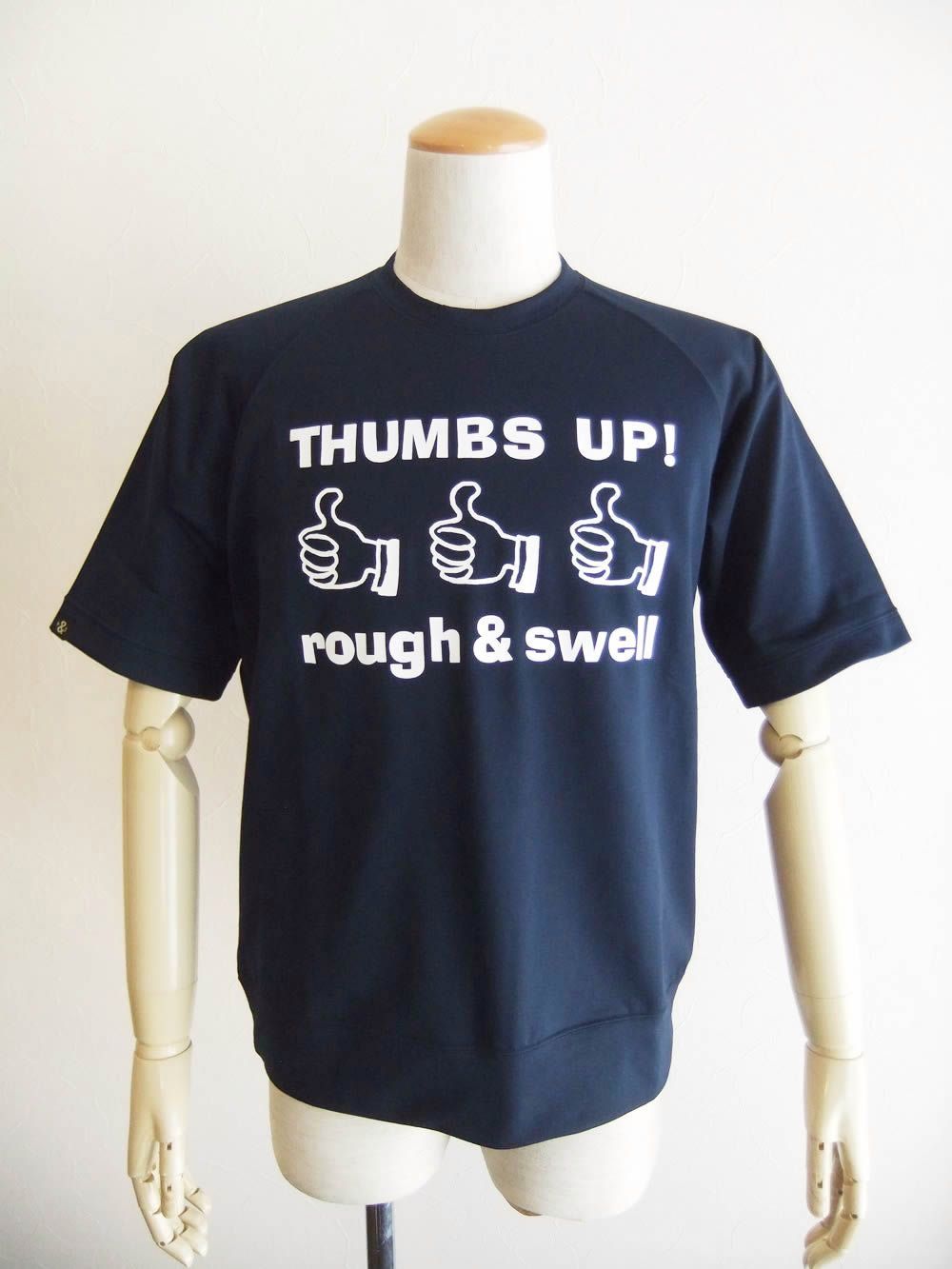 THUMBS UP SWEAT  (ネイビー) ロゴ入り 半袖 スウェット   RSM-26046