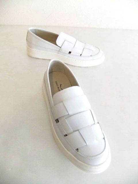 LAYTON SPIDY MOK   (ホワイト)  レザー メッシュ スリッポン