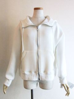 ポンチ+裏毛 レイヤード風 ZIP UP パーカー   MM2128