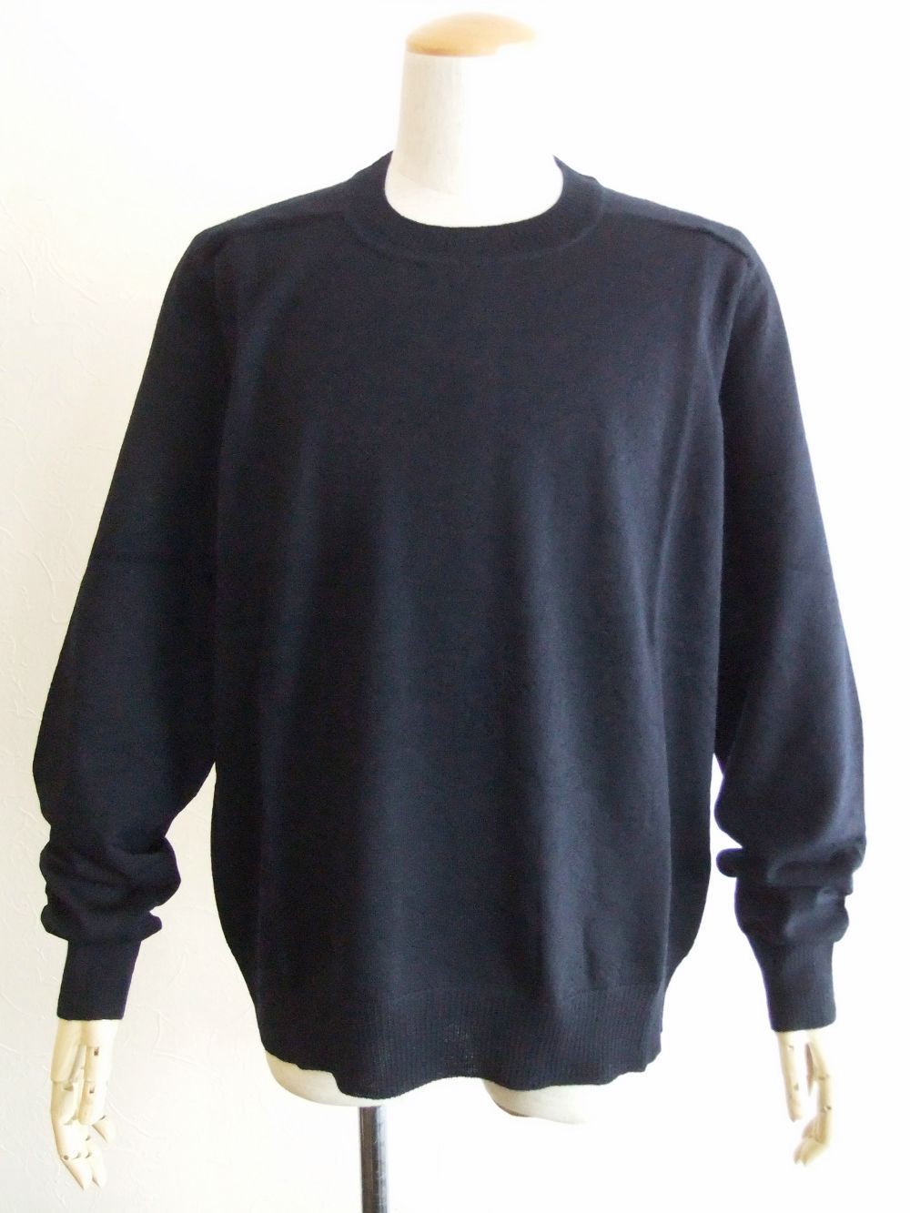 MAISON MARGIELA  レザー エルボーパッチ クルーネック セーター