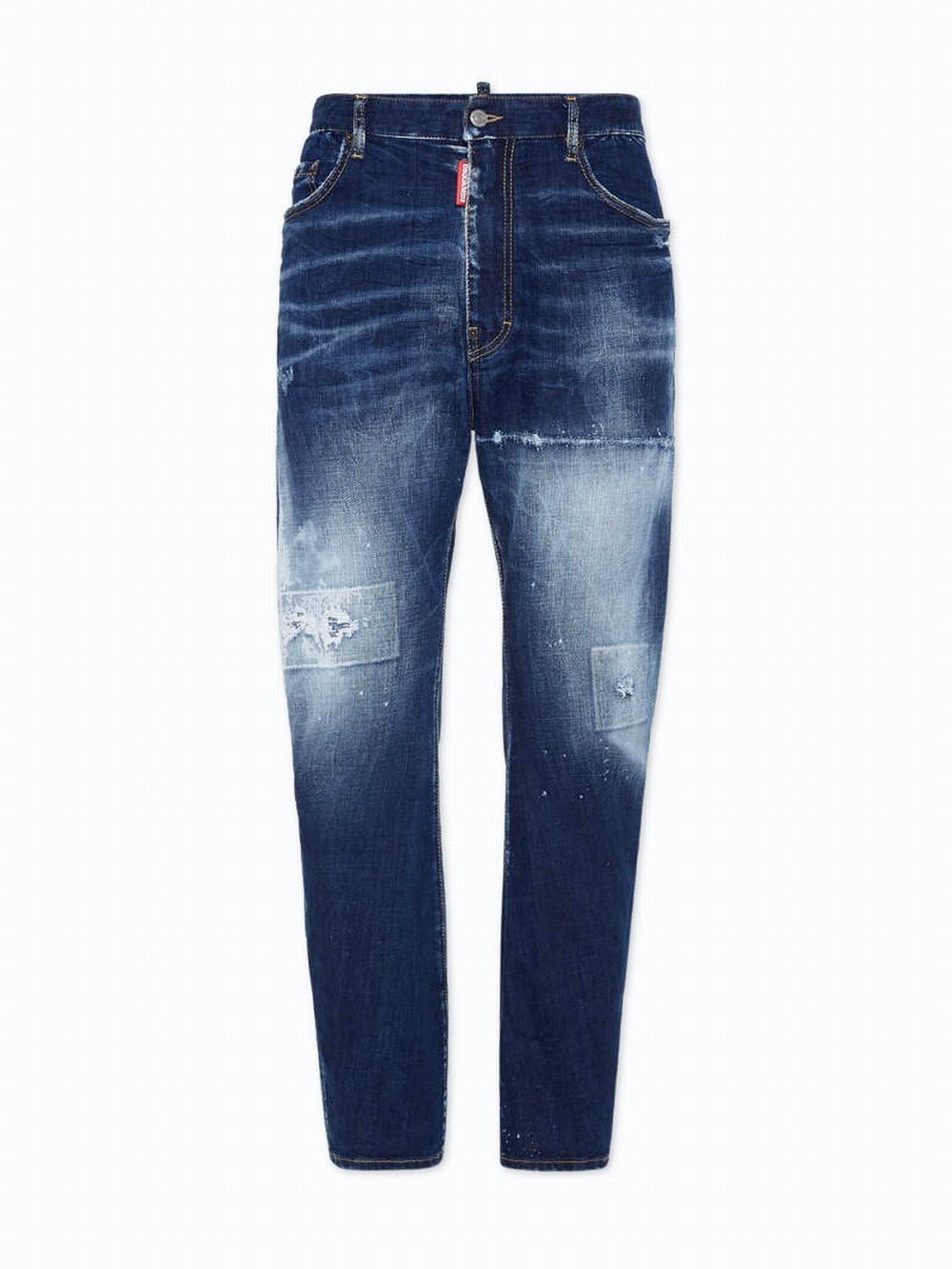 DARK WHITE LINE WASH LONDON BRO JEANS   ダメージ ワイドジーンズ   S71LB1581