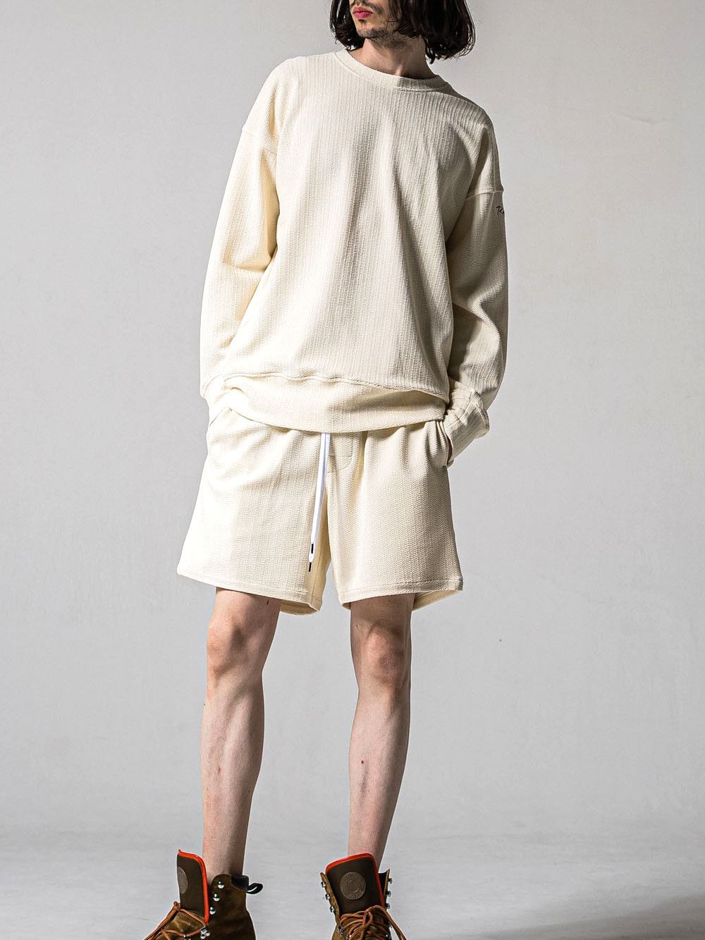 BLISTER TRAINER  (オフホワイト)   ブリスターニットトレーナー