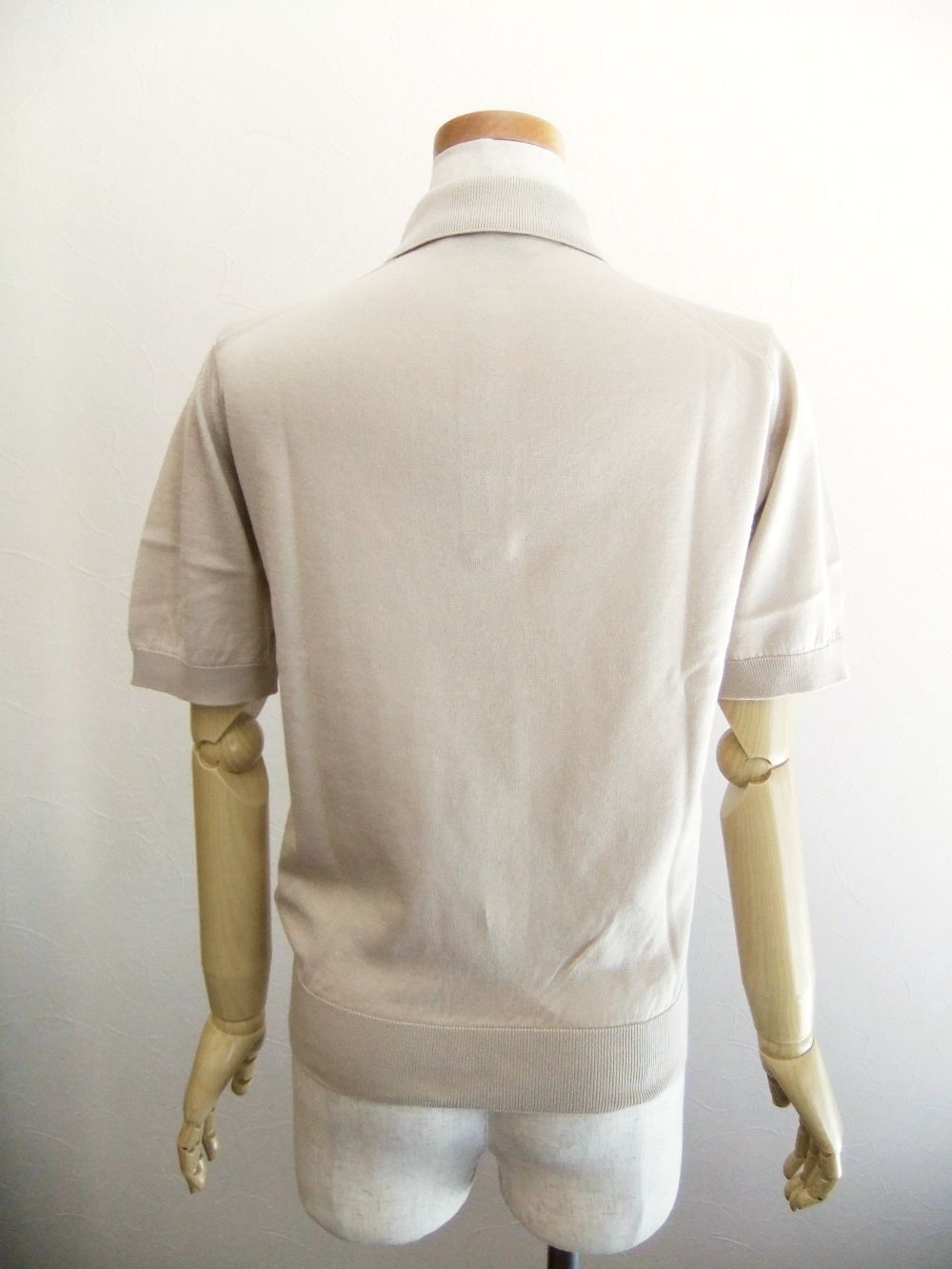 《LADIES》 JILL  30G コットン 半袖 ニットポロシャツ (ベージュ) 【COMMON FIT】