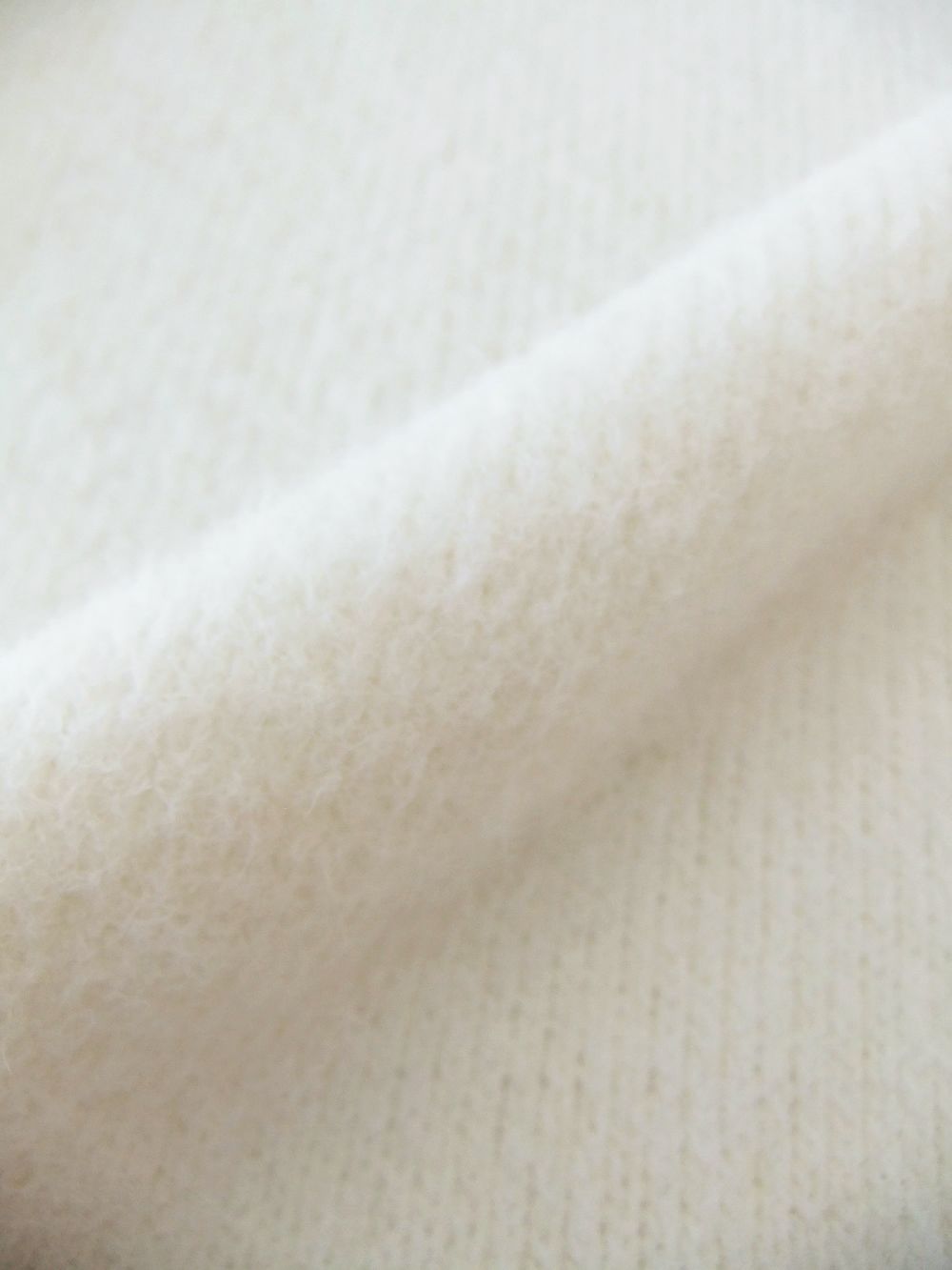 FLEECE KNIT JUMPER  (ホワイト) ウール クルーネック セーター