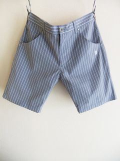 BERKELEY SHORTS (ブルーグレー)  コットン ストライプ柄 ストレッチ ハーフパンツ   RSM-23062
