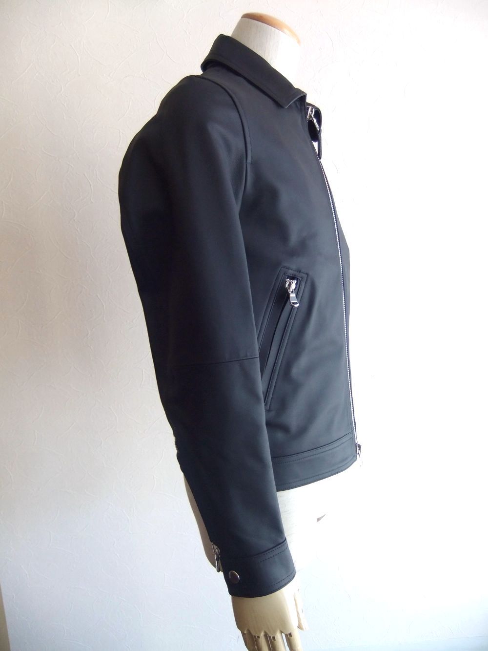 GIACOMO  SP    スペシャル ラムスキン ナッパレザー 襟付きシングルライダース