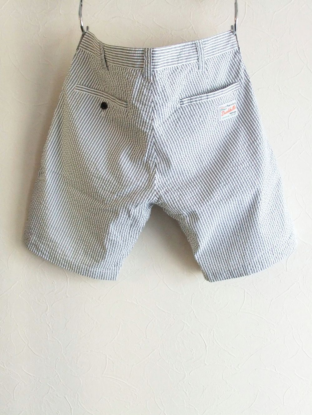 NEVADA SHORTS (ホワイト)  コットン ストライプ柄 ストレッチ ハーフパンツ   RSM-22078