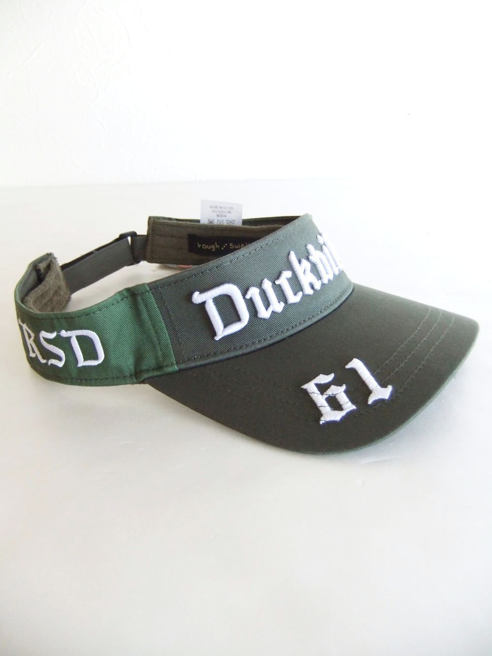DUCKBILLS SUN VISOR (オリーブ) ロゴ入りサンバイザー  RSA-22006